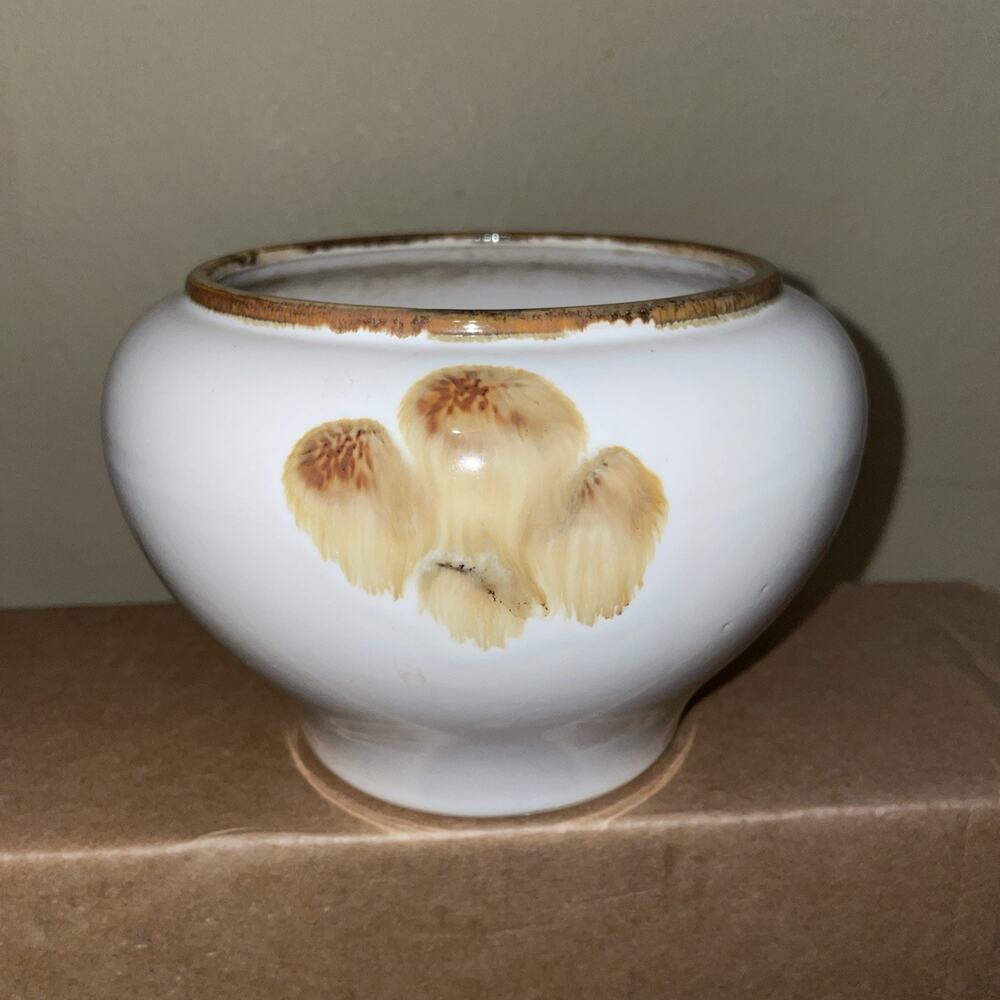 Vintage 1960s Inarco Japan E-6014 Brown Accent Drip Glaze Pot Bowel